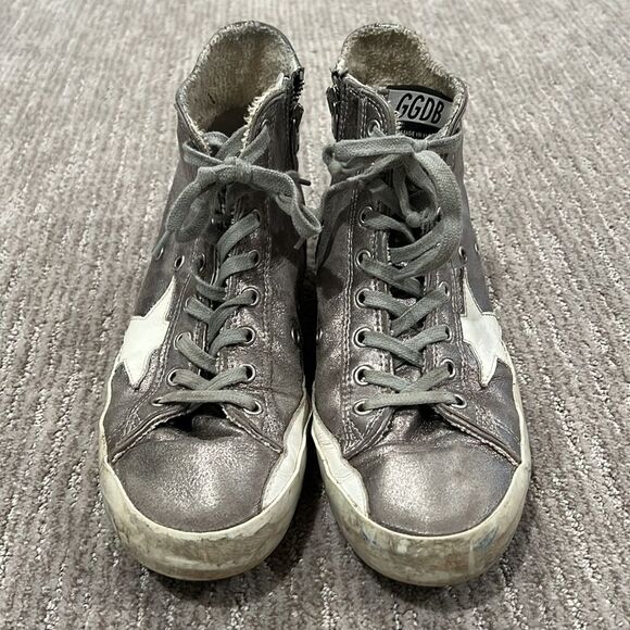 Golden Goose Shoes - Golden Goose Francy suede high-top sneakers Silver